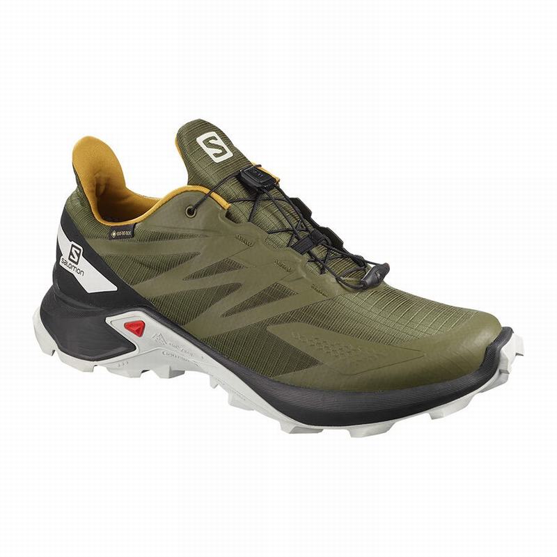 SALOMON UK SUPERCROSS BLAST GTX - Mens Trail Running Shoes Olive/Black,FLNC20139